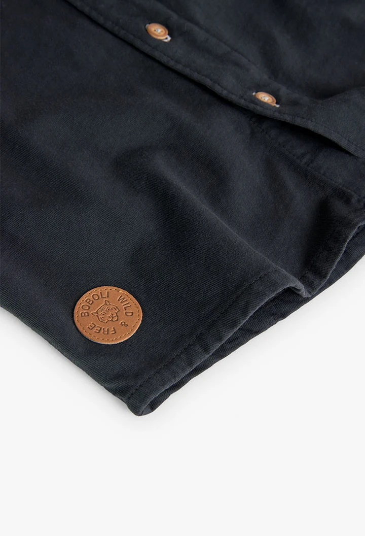 Chemise en tricot teintée pour garçon, couleur grise