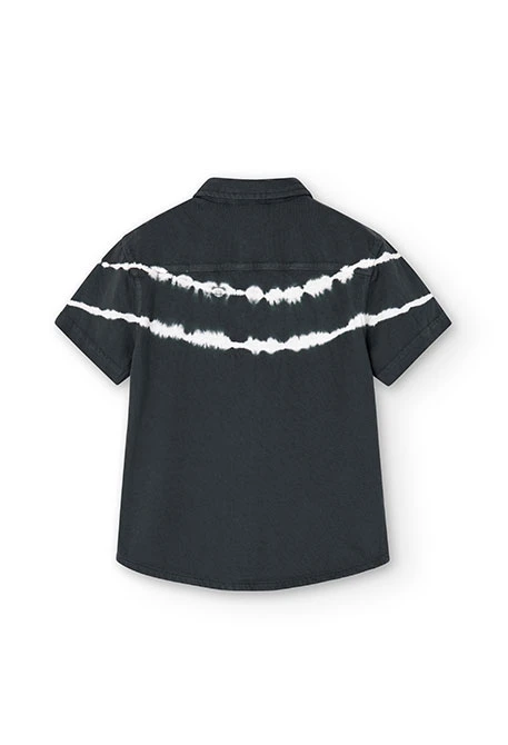 Chemise en tricot teintée pour garçon, couleur grise