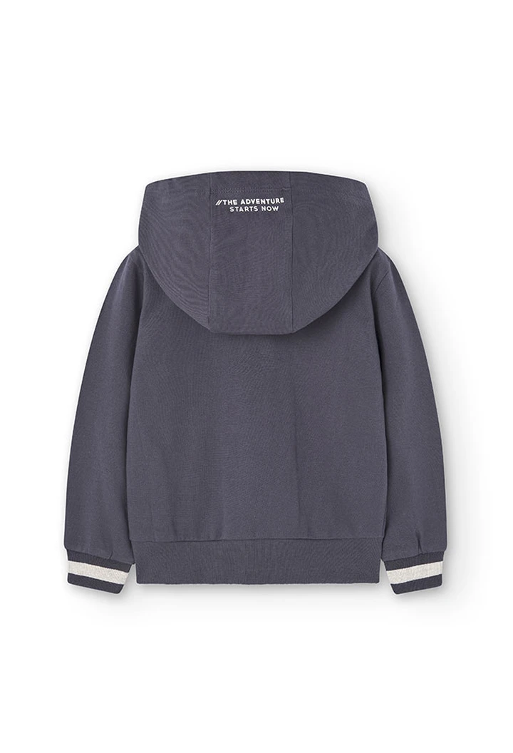 Veste molleton à capuche pour garçon en gris