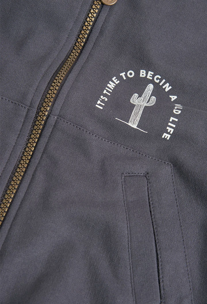 Veste molleton à capuche pour garçon en gris