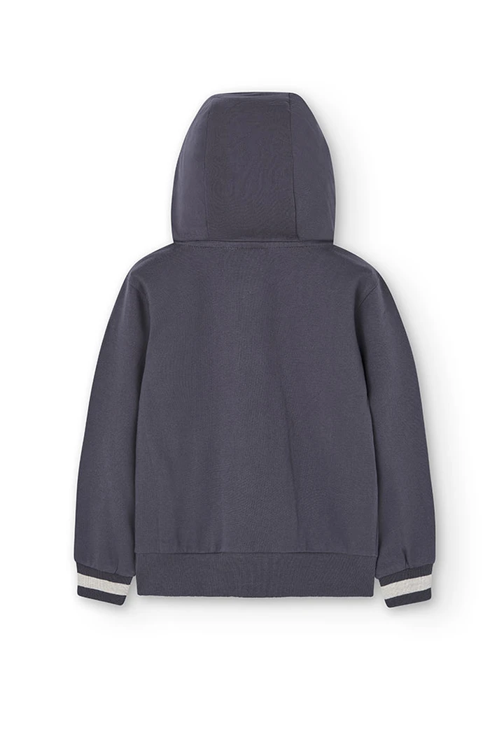 Veste molleton à capuche pour garçon en gris