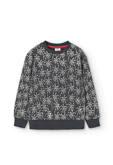 Fleece-Sweatshirt mit Aufdruck für Jungen