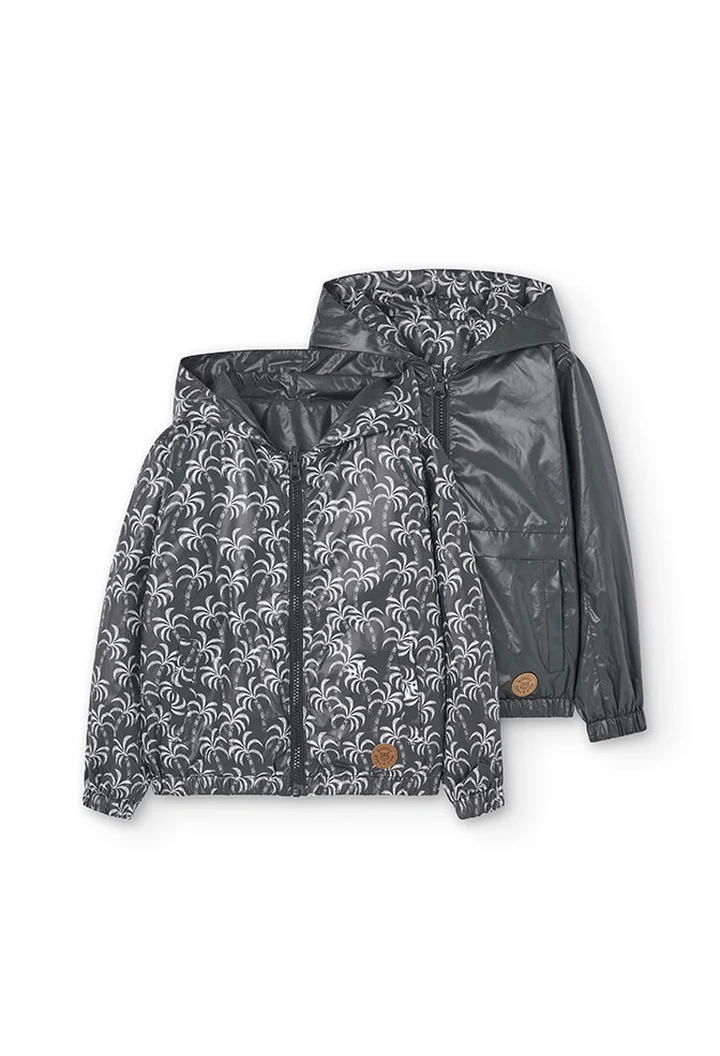 Parka garçon réversible en tissu technique imprimé