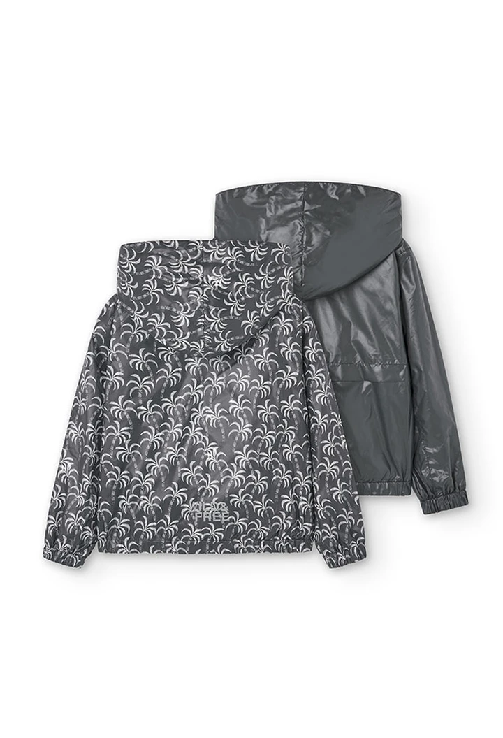 Parka garçon réversible en tissu technique imprimé