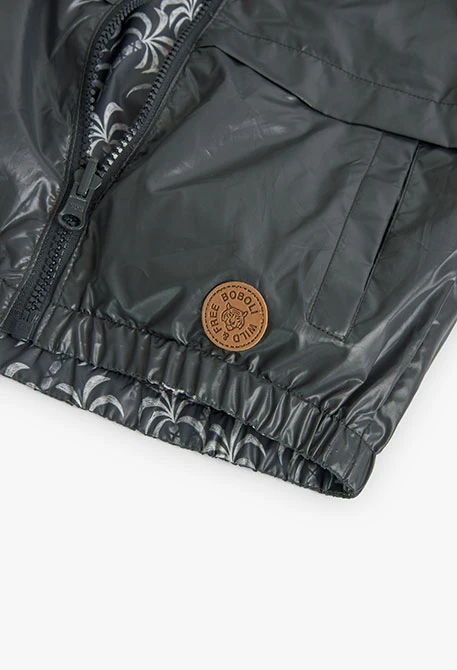 Boy's printed reversible technical fabric parka