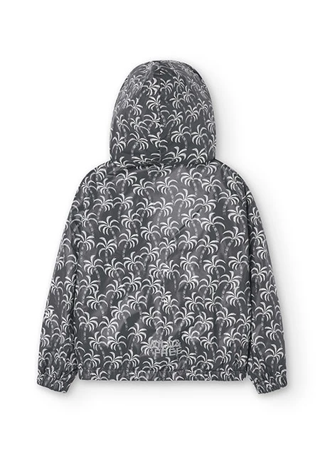 Boy's printed reversible technical fabric parka