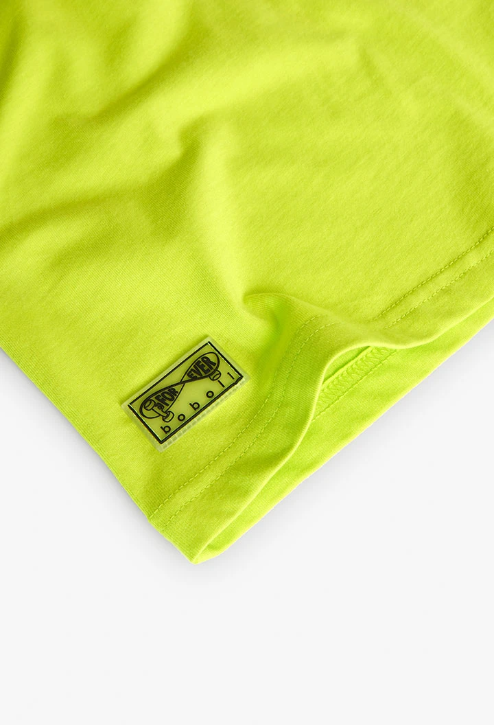 Knitted T-shirt for boy in lime green