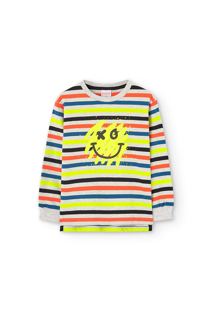 Knitted striped T-shirt for boy