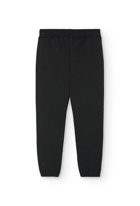 Pantalón de felpa para niño en negro