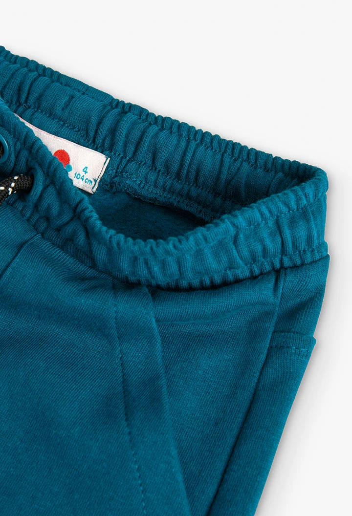 Pantalone in felpa per bambino di colore verde bosco