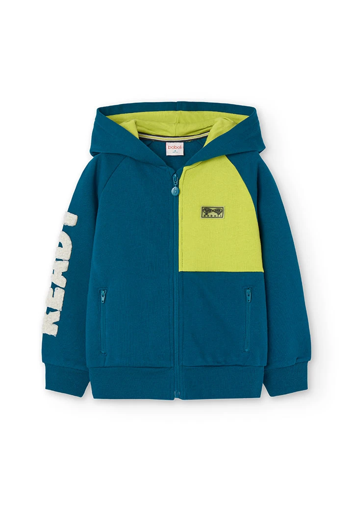 Dark green fleece jacket for boy