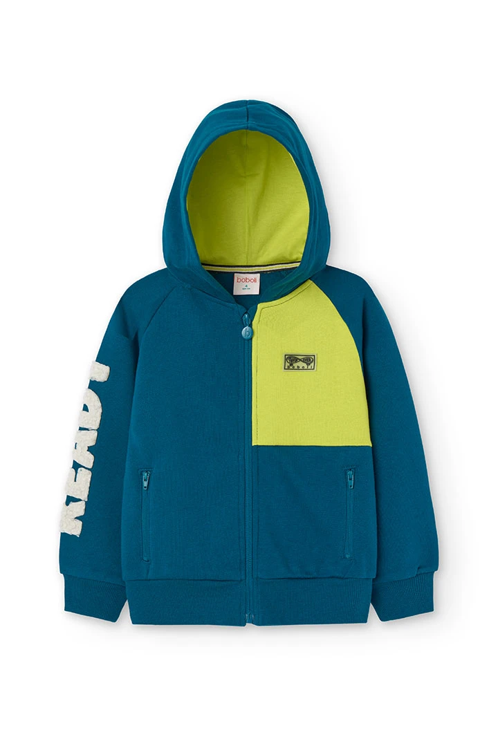 Dark green fleece jacket for boy