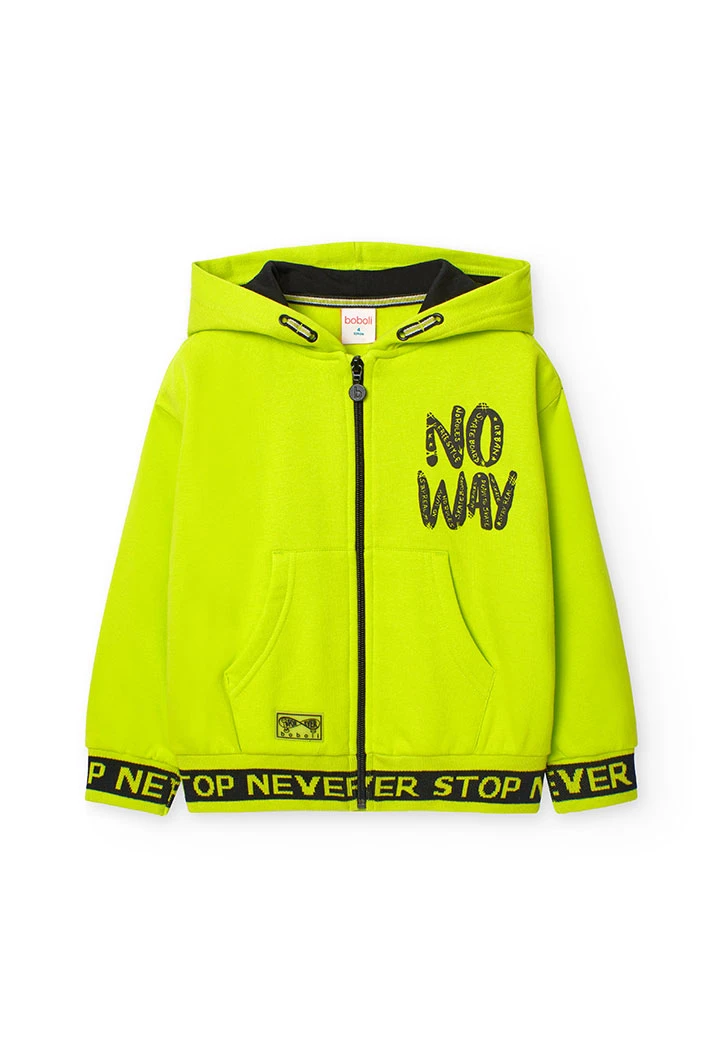 Lime green fleece jacket for boy