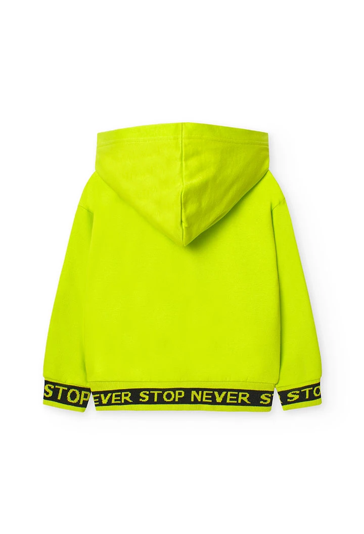 Veste en molleton pour garçon en vert citron