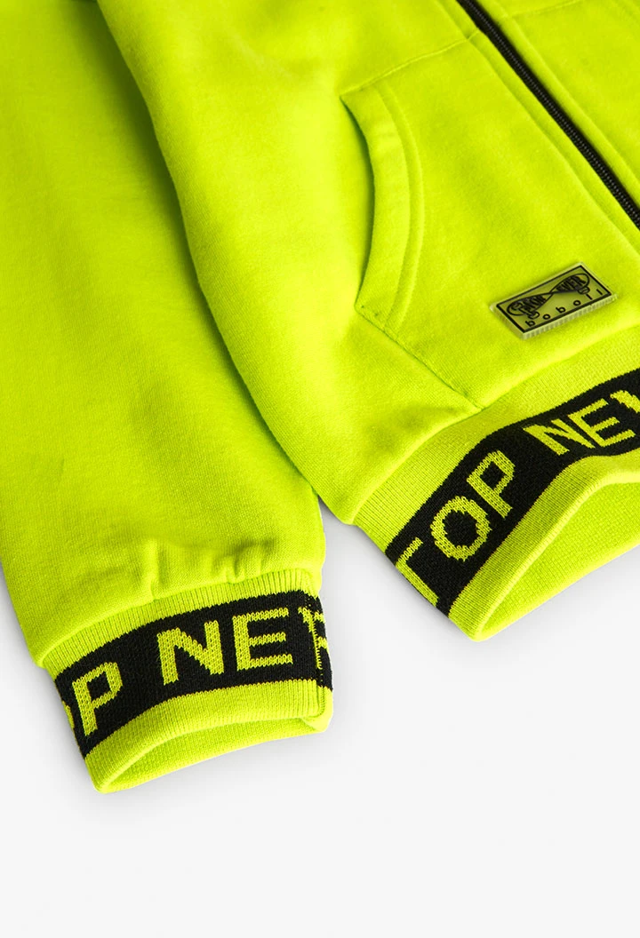 Lime green fleece jacket for boy