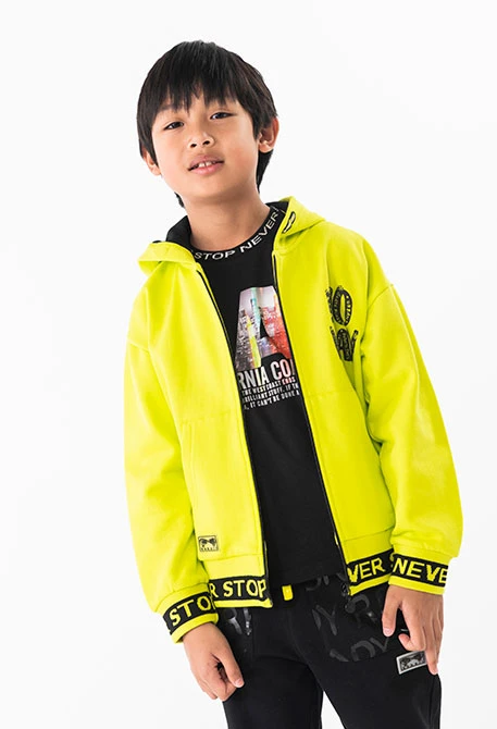 Lime green fleece jacket for boy