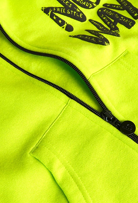 Lime green fleece jacket for boy