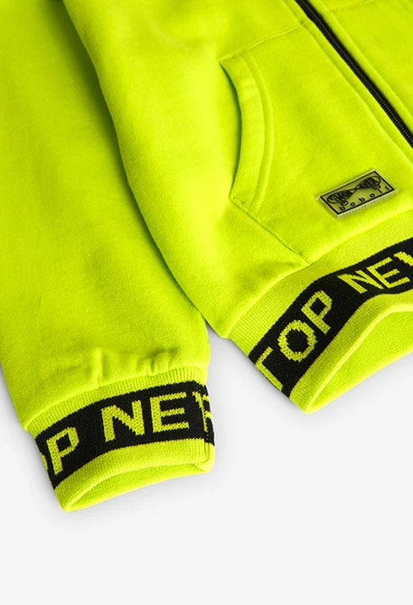 Lime green fleece jacket for boy