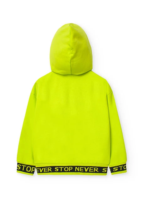 Lime green fleece jacket for boy