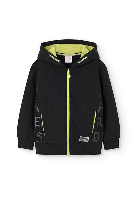 Black fleece jacket for boy