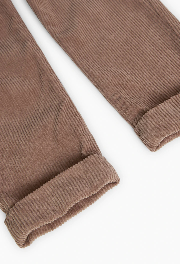 Pantalon en velours côtelé pour garçon en marron