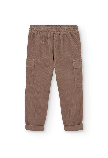 Pantalon en velours côtelé pour garçon en marron