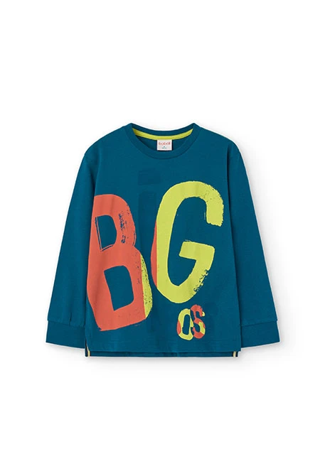 Maglietta di maglia per bambino in verde bosco