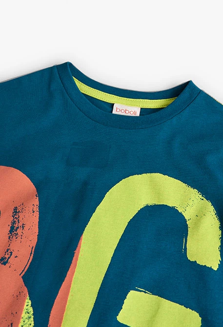 Camiseta de punto para niño en verde bosque