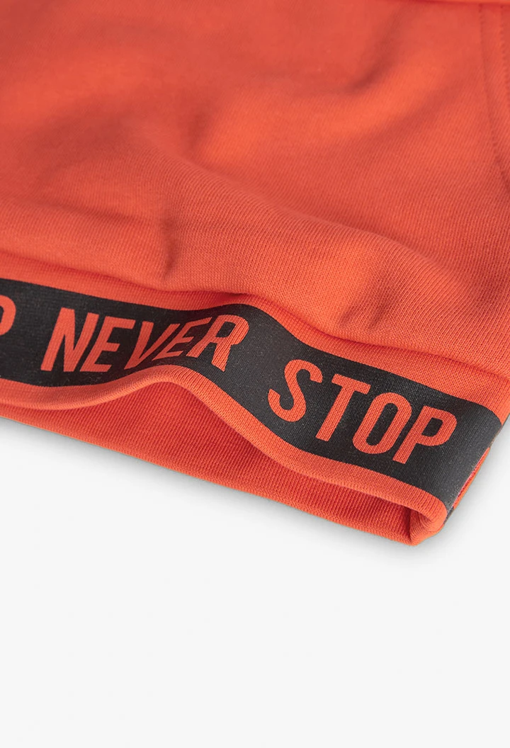 Sweatshirt de pelfa para menino em laranja