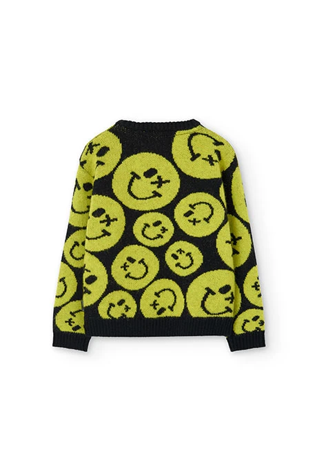 Jersey tricotosa para niño con estampado de smile