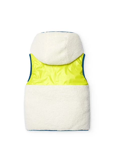 Gilet di montone reversibile per bambino in bianco