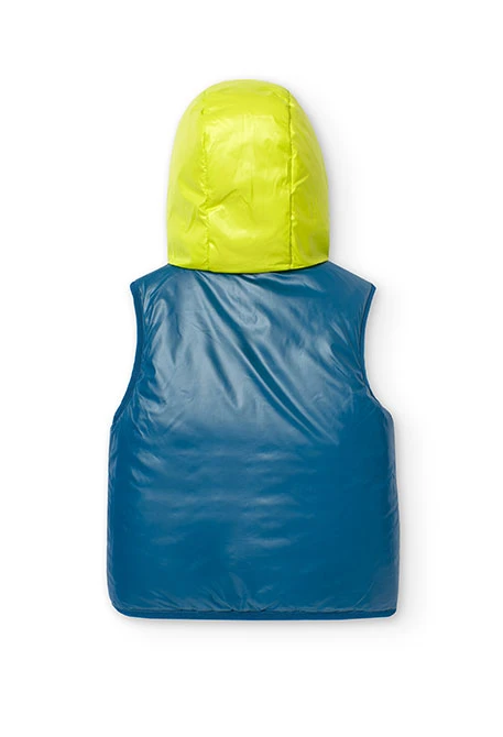 Gilet di montone reversibile per bambino in bianco