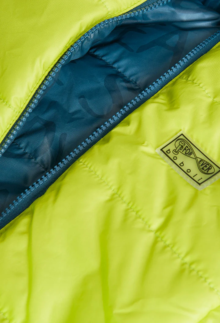 Parka réversible pour garçon imprimée en vert foncé