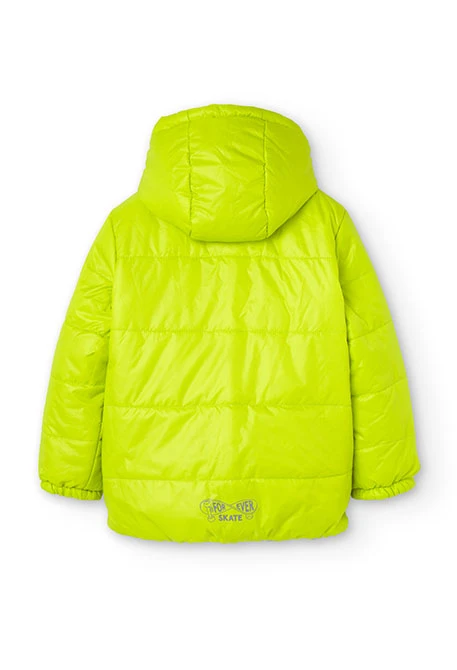 Parka reversível para menino estampada em verde escuro