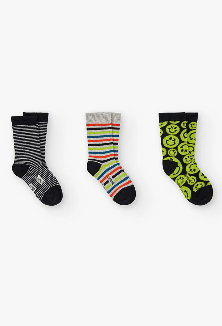 Pack of black socks for boys