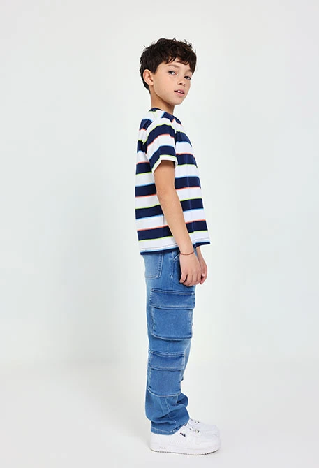 Cargo-Denim-Hose für Jungen in Blau