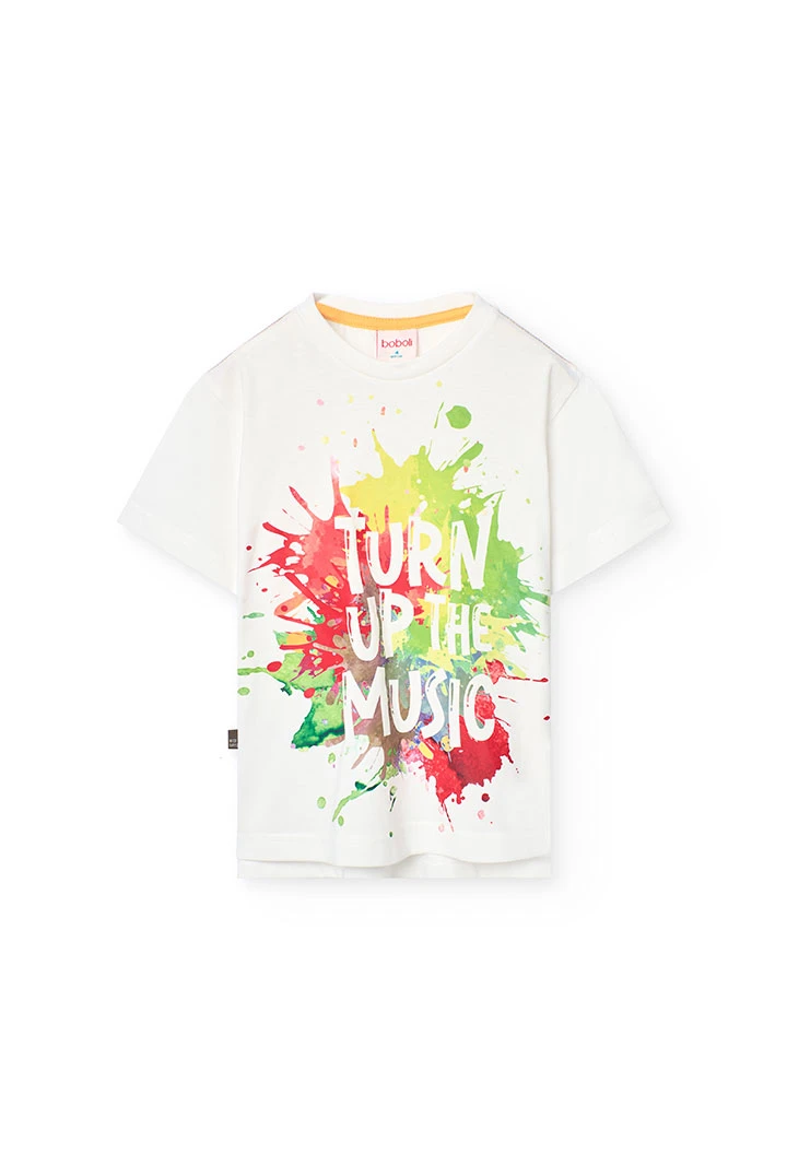 Maglietta a maglia per bambino in bianco