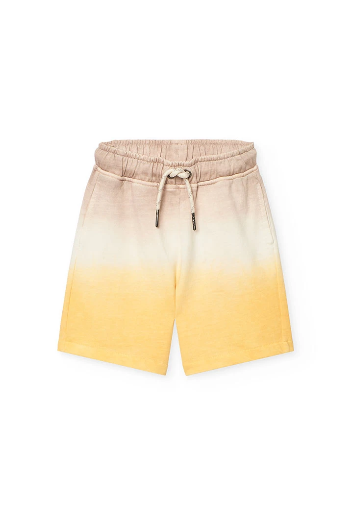Bermuda in felpa per bambino in beige