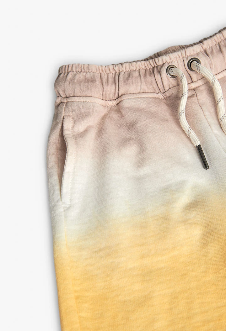 Bermuda in felpa per bambino in beige