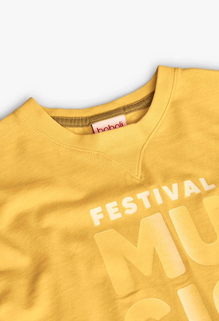 Yellow knit T-shirt for boy