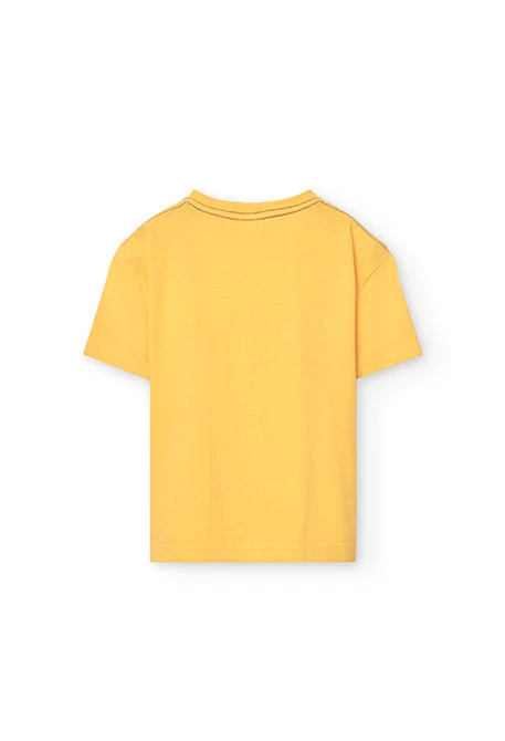 Camiseta de malha para menino em cor amarela