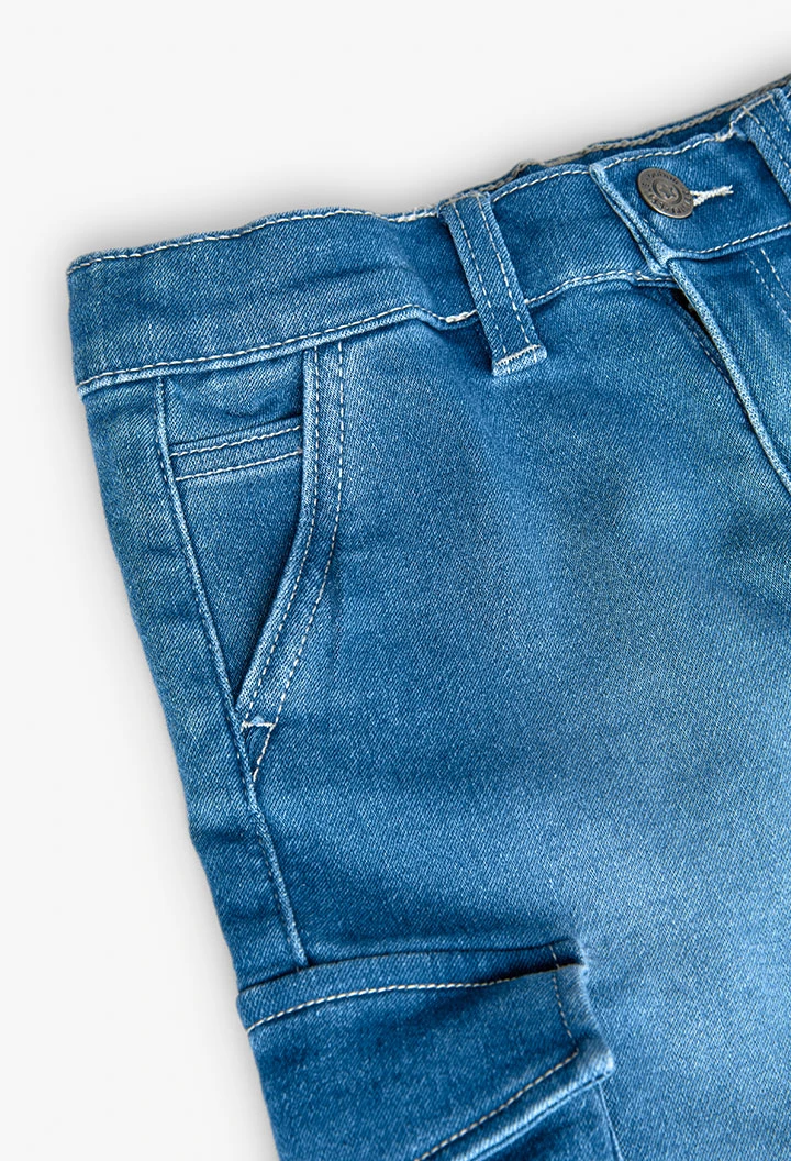 Cargo-Jeansshorts für Jungen in Blau