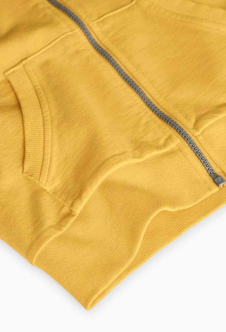 Giacca di felpa per bambino di colore giallo