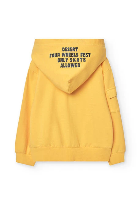 Veste en molleton pour garçon de couleur jaune