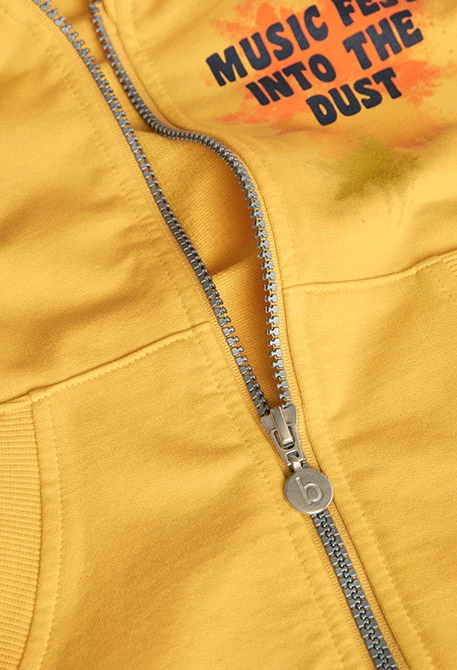 Veste en molleton pour garçon de couleur jaune