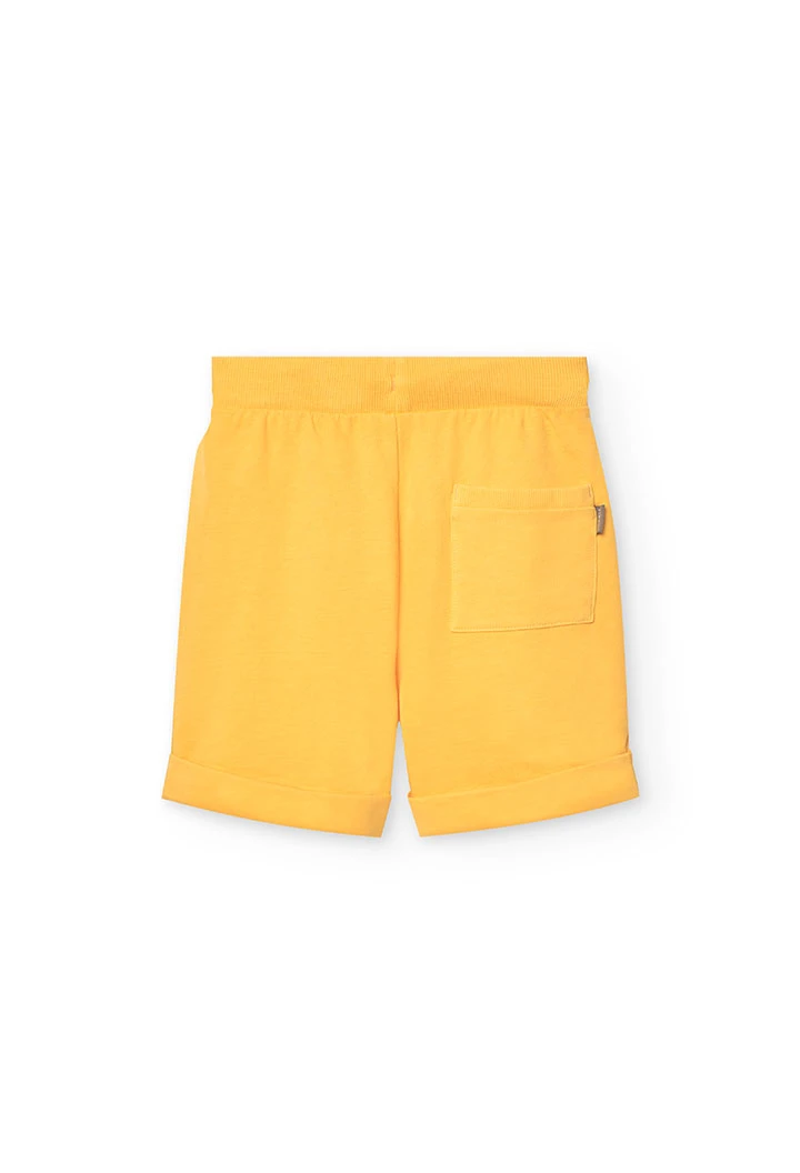 Bermuda in felpa per bambino di colore giallo