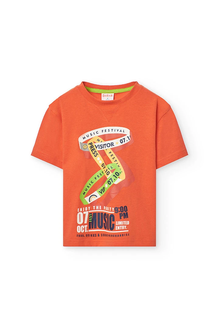 Maglietta a maglia per bambino di colore arancione