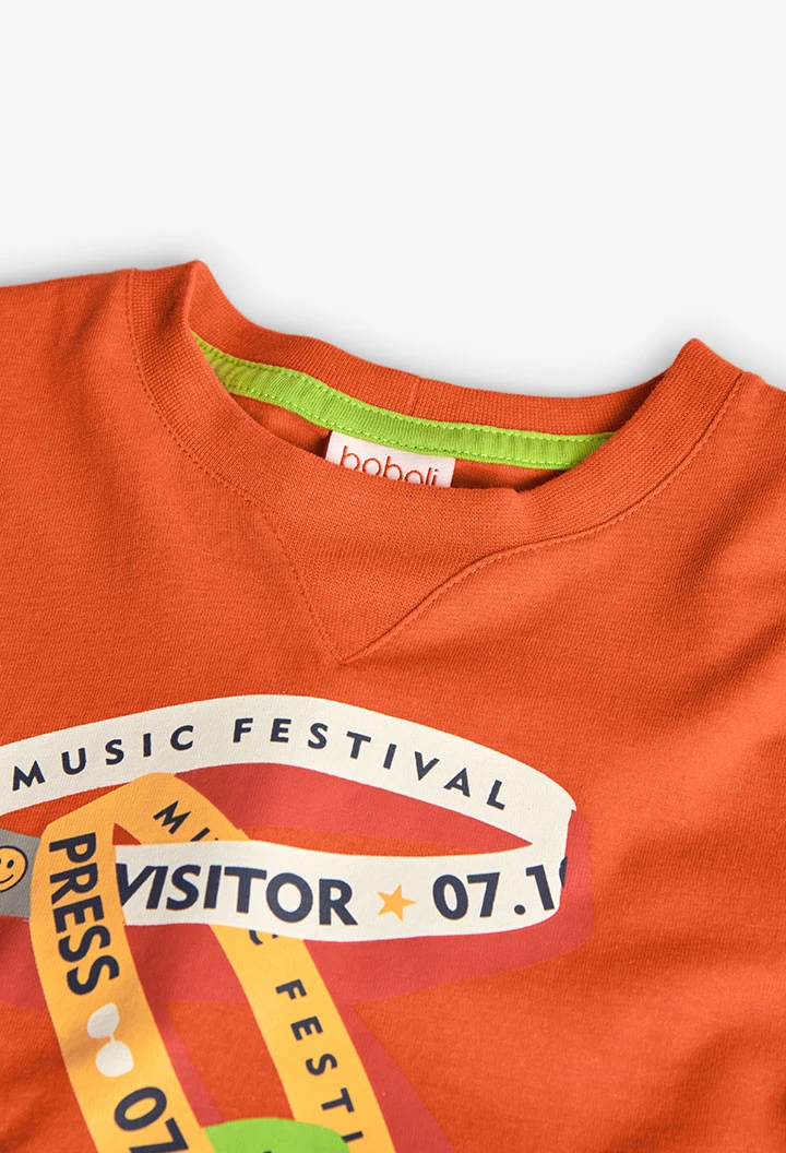 Maglietta a maglia per bambino di colore arancione