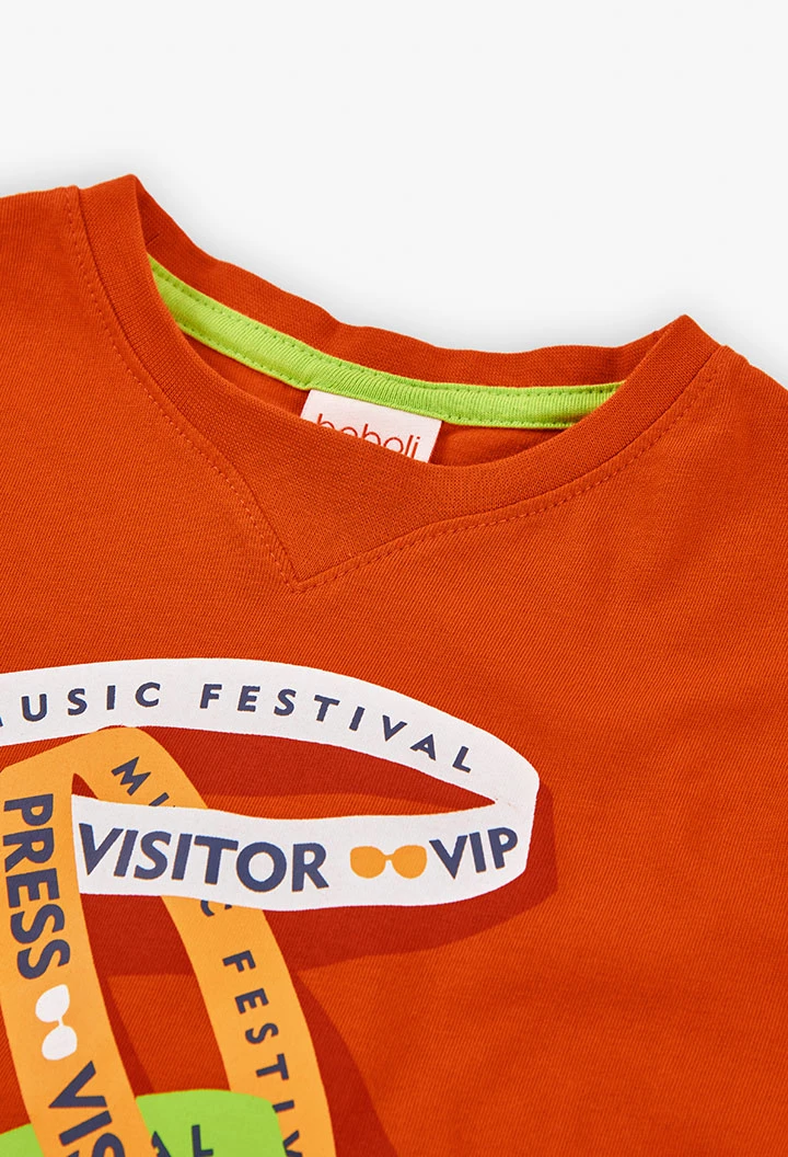 Jungen-Strick-T-Shirt in Orange