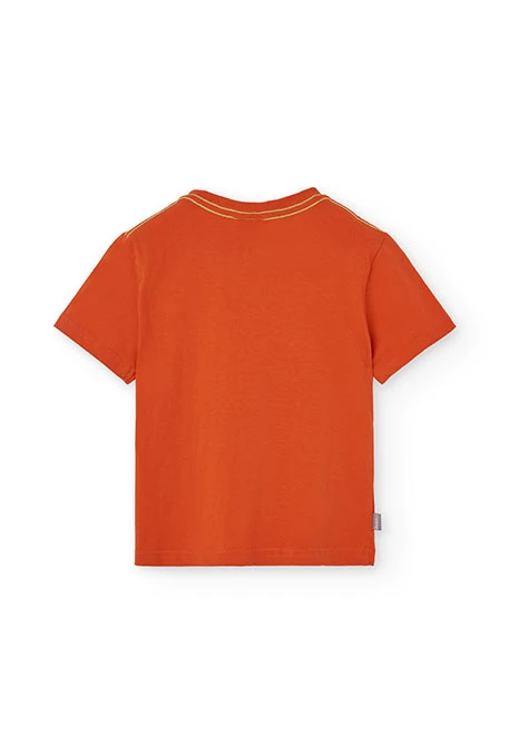 Camiseta de punto para niño en color naranja